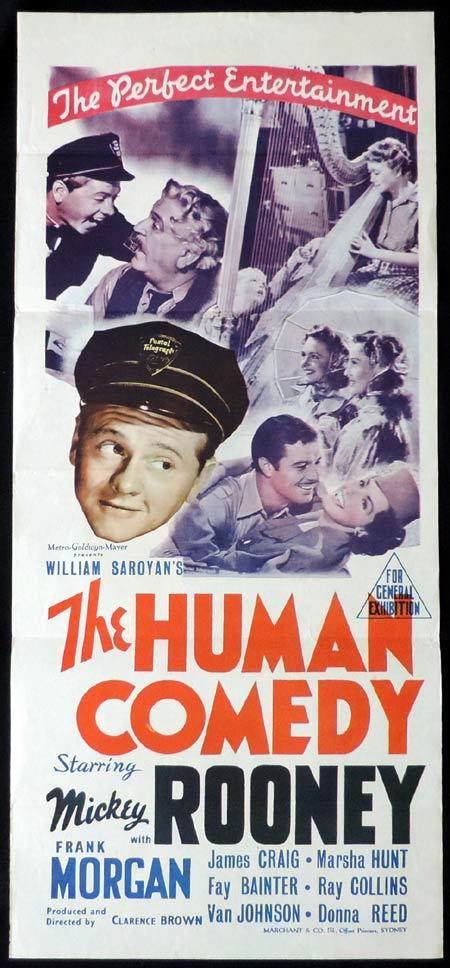 THE HUMAN COMEDY Original Daybill Movie Poster Mickey Rooney Marchant Graphics