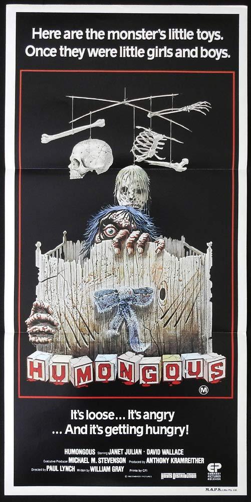 HUMONGOUS Original Daybill Movie Poster Janet Julian Horror David Wallace