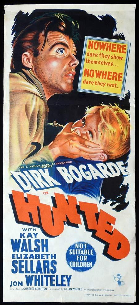 HUNTED Movie poster DIRK BOGARDE Rare Daybill