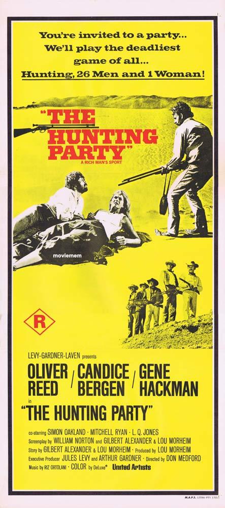 THE HUNTING PARTY Original Daybill Movie Poster Candice Bergen Gene Hackman