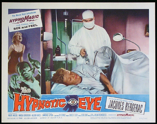 THE HYPNOTIC EYE Lobby card 3 1960 Jacques Bergerac HYPNOMAGIC