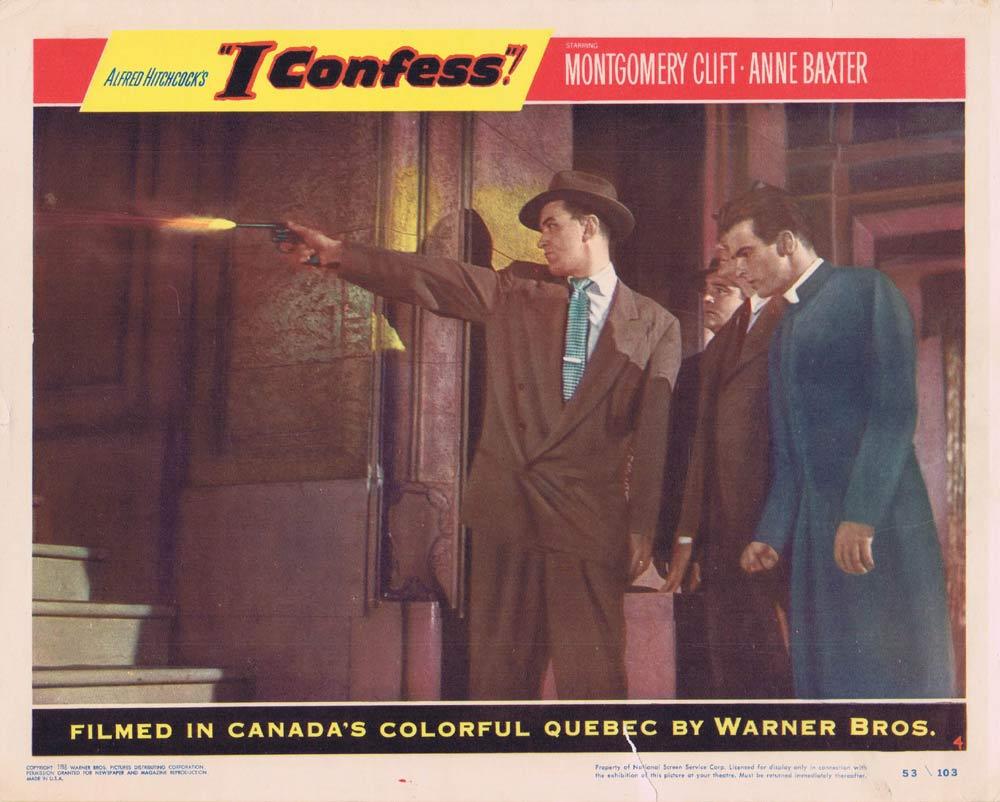 I CONFESS Lobby card 4 1953 Montgomery Clift Alfred Hitchcock