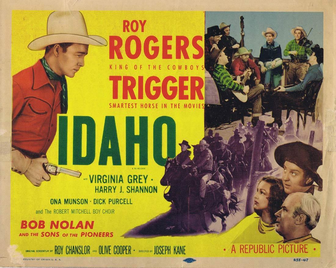 IDAHO Original Title Lobby Card Roy Rogers VIrginia Grey 1955r
