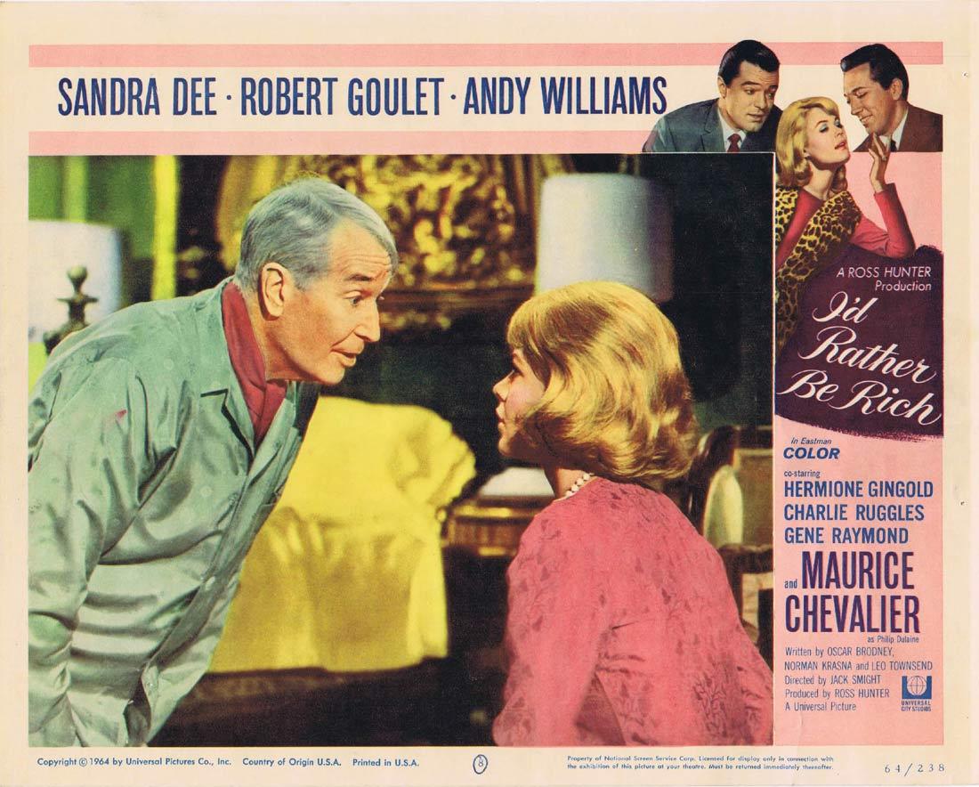I’D RATHER BE RICH Lobby Card 8 Sandra Dee Robert Goulet Andy Williams