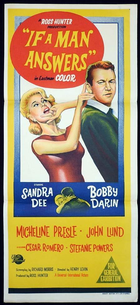 IF A MAN ANSWERS Original Daybill Movie poster Sandra Dee Bobby Darin
