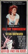 I'LL CRY TOMORROW Original 3 Sheet Movie Poster Susan Hayward