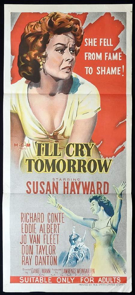 I’LL CRY TOMORROW Original Daybill Movie Poster
