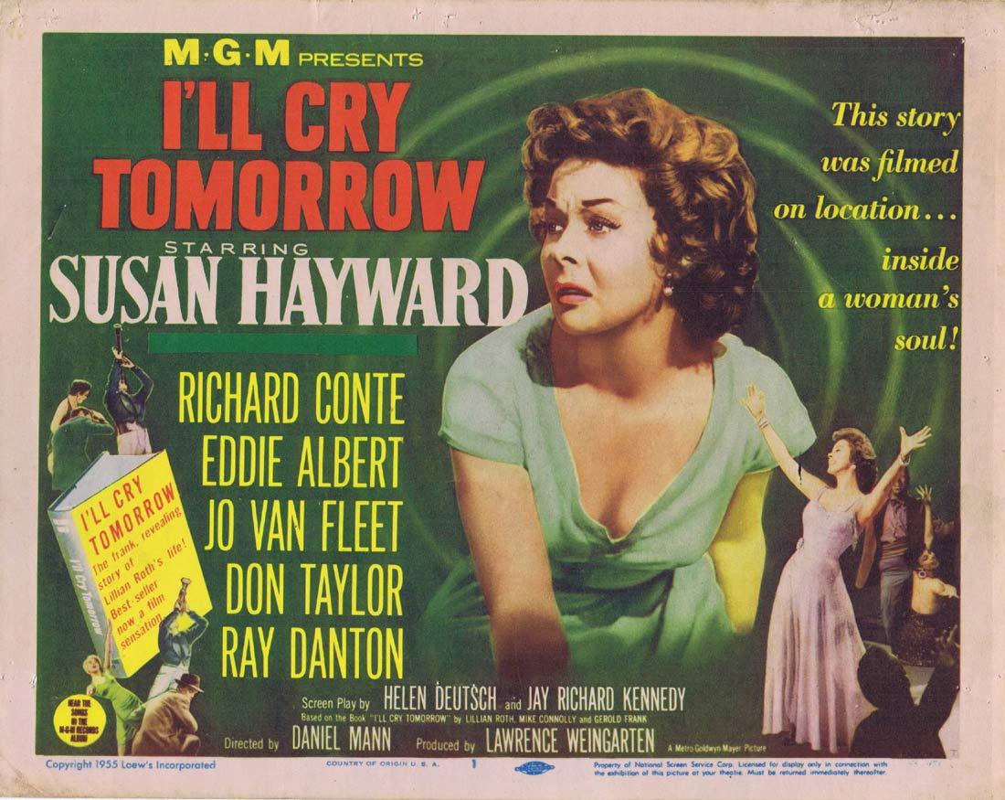 I’LL CRY TOMORROW Original Title Lobby Card Susan Hayward Richard Conte