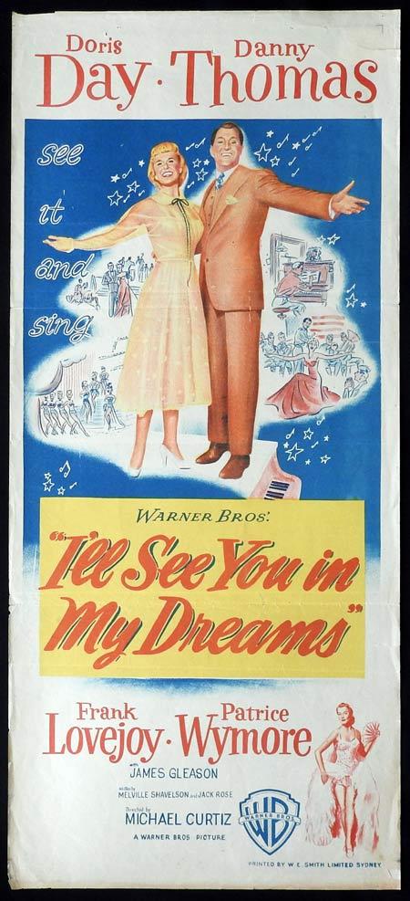 I’LL SEE YOU IN MY DREAMS Original daybill Movie Poster Doris Day Danny Thomas Frank Lovejoy