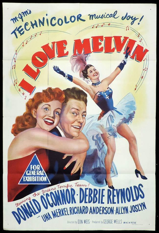 I LOVE MELVIN Original One sheet Movie Poster DONALD O’CONNOR Debbie Reynolds