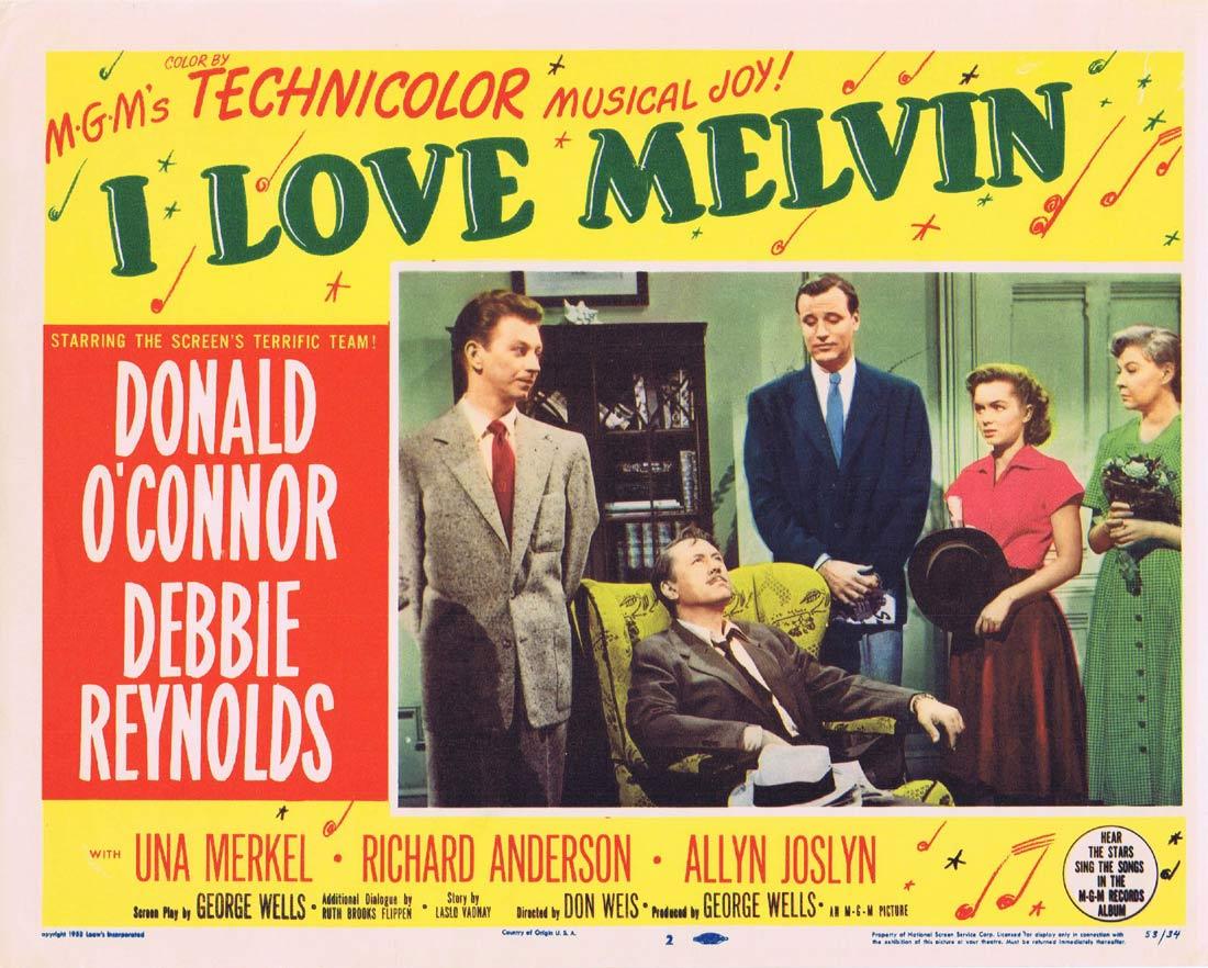 I LOVE MELVIN Movie Lobby Card 2 Donald O’Connor Debbie Reynolds