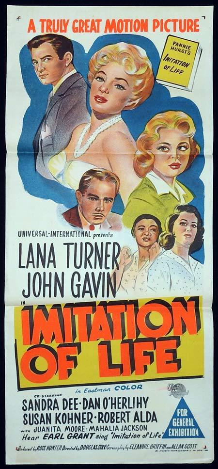 IMITATION OF LIFE Original Daybill Movie poster Lana Turner John Gavin