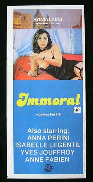 IMMORAL Original Daybill Movie poster Sexploitation Sylvia Lamo Anna Perini
