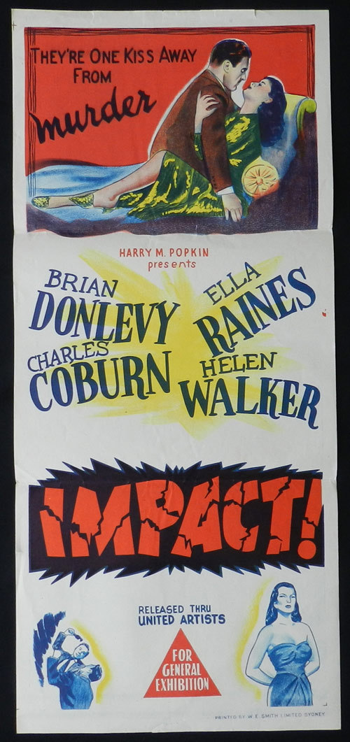IMPACT Daybill Movie Poster 1949 Film Noir Brian Donlevy