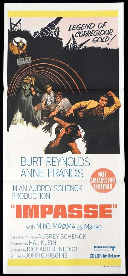 IMPASSE Original Daybill Movie Poster Burt Reynolds Anne Francis