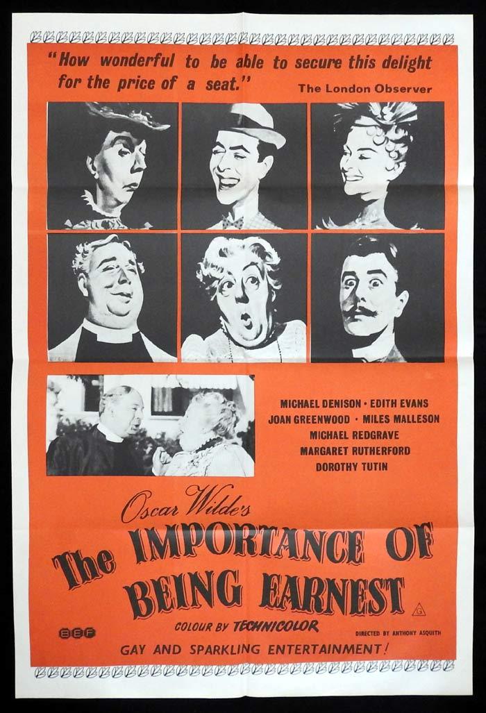 THE IMPORTANCE OF BEING EARNEST Original One sheet Movie poster Margaret Rutherford 1970sr