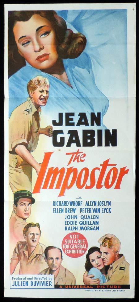 THE IMPOSTOR aka Strange Confession Original Daybill Movie Poster Jean Gabin