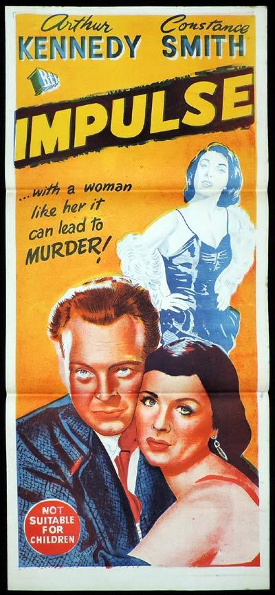 IMPULSE Daybill Movie poster Arthur Kennedy Film Noir