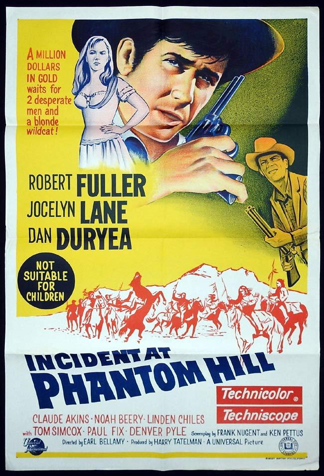 INCIDENT AT PHANTOM HILL Original One sheet Movie poster Robert Fuller Jocelyn Lane