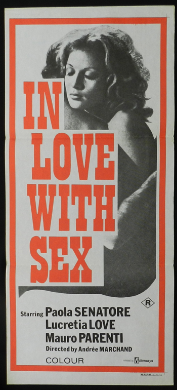 IN LOVE WITH SEX 1974 Lucretia Love French Cinema SEXPLOITATION daybill poster
