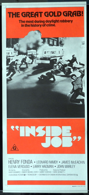 INSIDE JOB aka The Alpha Caper Daybill Movie Poster Henry Fonda