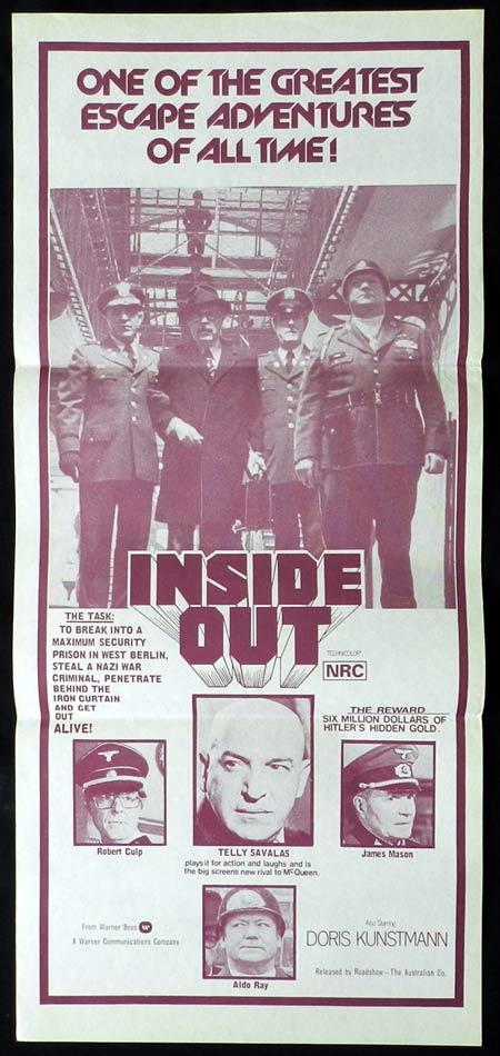 INSIDE OUT Original Daybill Movie Poster Telly Savalas Robert Culp James Mason