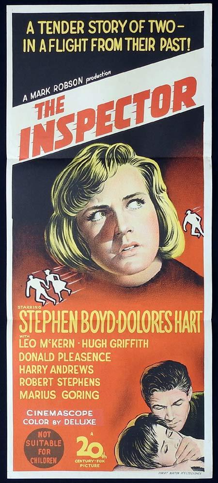 THE INSPECTOR Original Daybill Movie Poster Stephen Boyd Dolores Hart Leo McKern