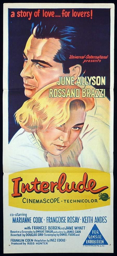 INTERLUDE Original Daybill Movie poster June Allyson Rossano Brazzi