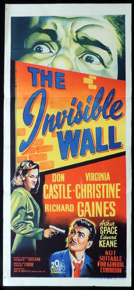 THE INVISIBLE WALL Original Daybill Movie Poster Clark Don Castle Film Noir