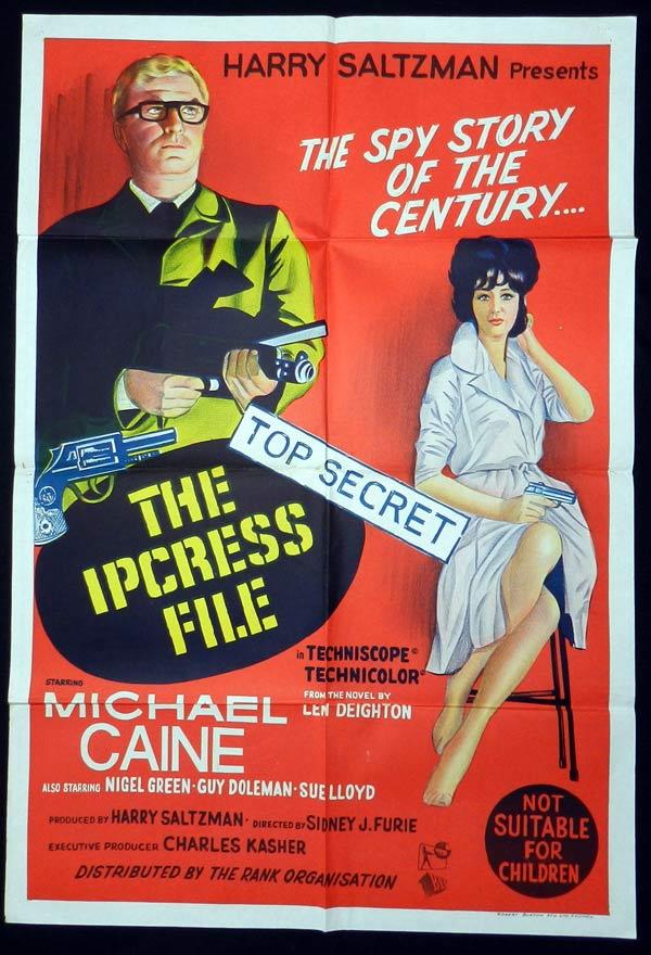 THE IPCRESS FILE One Sheet Movie Poster Michael Caine