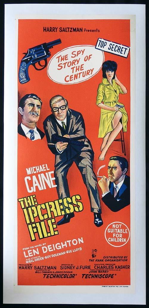 THE IPCRESS FILE Daybill Movie poster LINEN BACKED Michael Caine