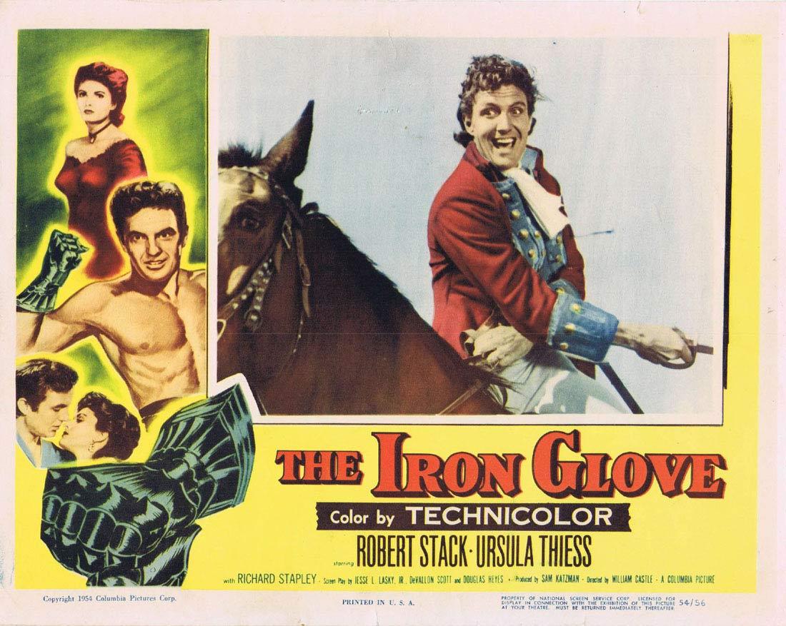 THE IRON GLOVE Lobby card 2 Robert Stack Ursula Thiess William Castle
