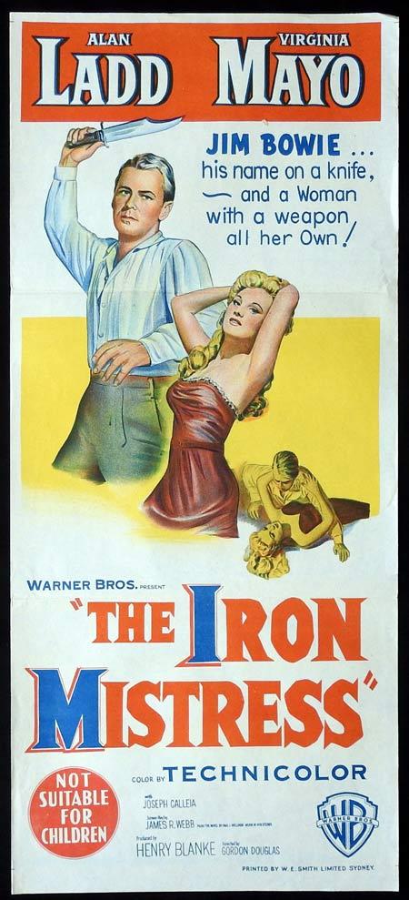 THE IRON MISTRESS Original daybill Movie Poster Alan Ladd Virginia Mayo