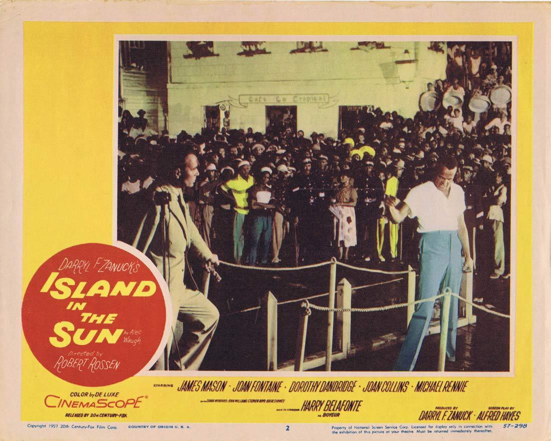 ISLAND IN THE SUN Lobby Card 2 James Mason Harry Belafonte Joan Fontaine
