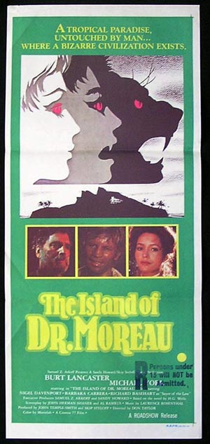 THE ISLAND OF DR MOREAU Original Daybill Movie Poster Burt Lancaster Michael York