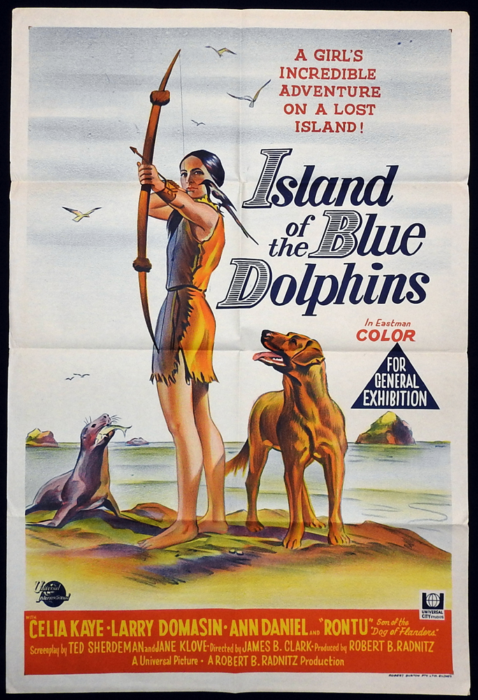 ISLAND OF THE BLUE DOLPHINS Original One sheet Movie poster Celia Kaye Larry Domasin