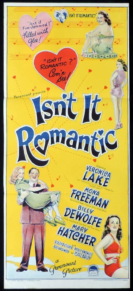 ISN’T IT ROMANTIC Original Daybill Movie Poster VERONICA LAKE Richardson Studio