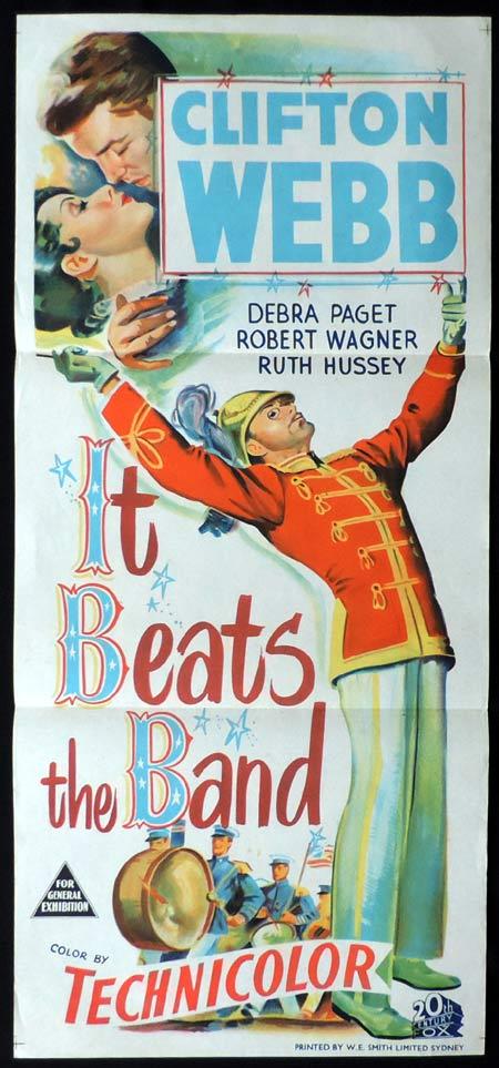 IT BEATS THE BAND Original Daybill Movie Poster Clifton Webb Debra Paget