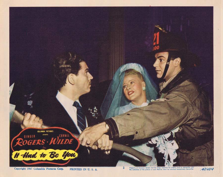 IT HAD TO BE YOU Lobby Card 2 Ginger Rogers Cornel Wilde