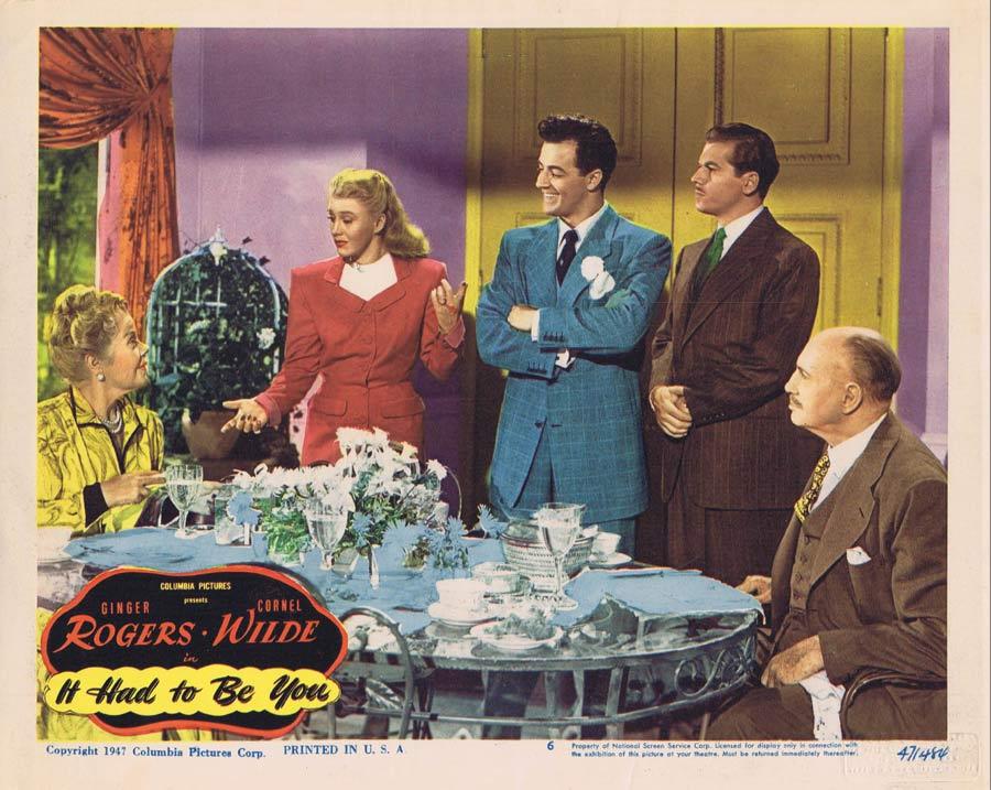 IT HAD TO BE YOU Lobby Card 6 Ginger Rogers Cornel Wilde