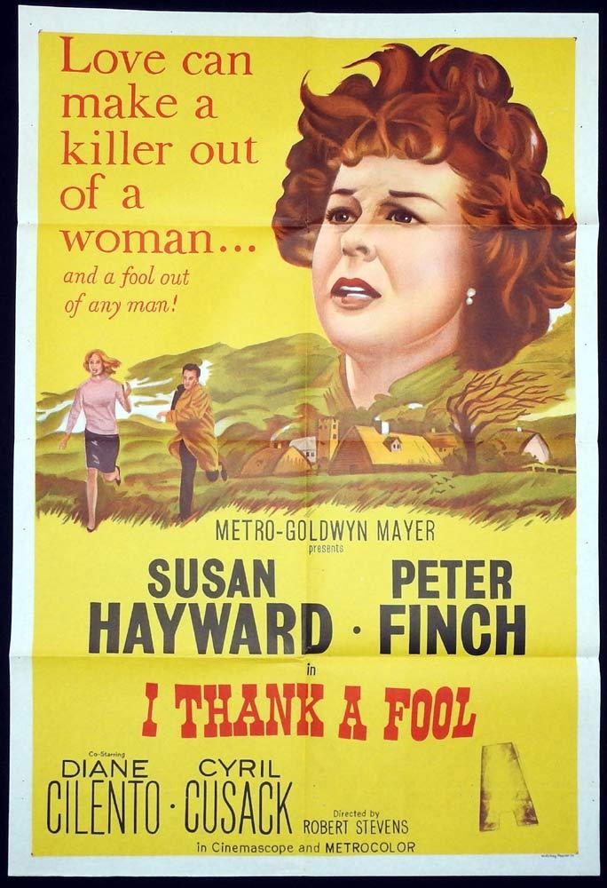 I THANK A FOOL Original One sheet Movie poster Susan Hayward Peter Finch
