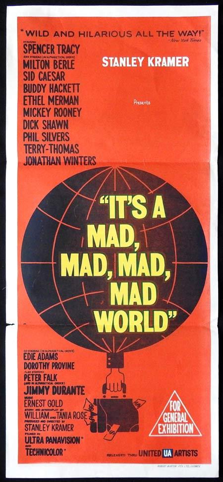 IT’S A MAD MAD MAD MAD WORLD Original Daybill Movie Poster Saul Bass design