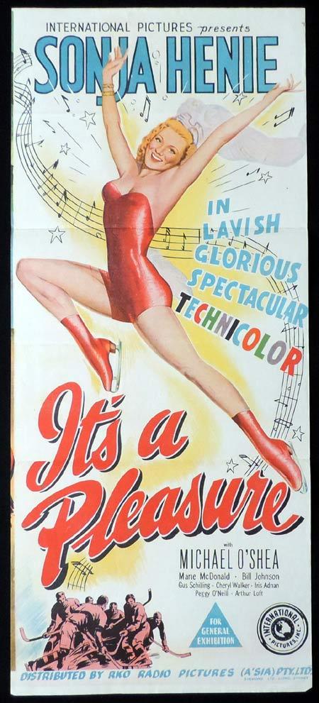 IT’S A PLEASURE Original Daybill Movie Poster RKO Sonja Henie
