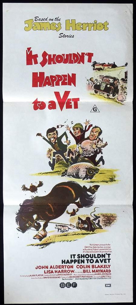 IT SHOULDN’T HAPPEN TO A VET Original Daybill Movie Poster John Alderton Colin Blakely