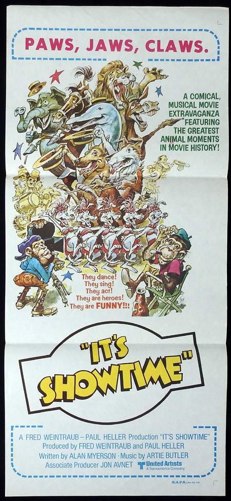 IT’S SHOWTIME Original Daybill Movie Poster PAWS JAWS CLAWS Jack Davis art