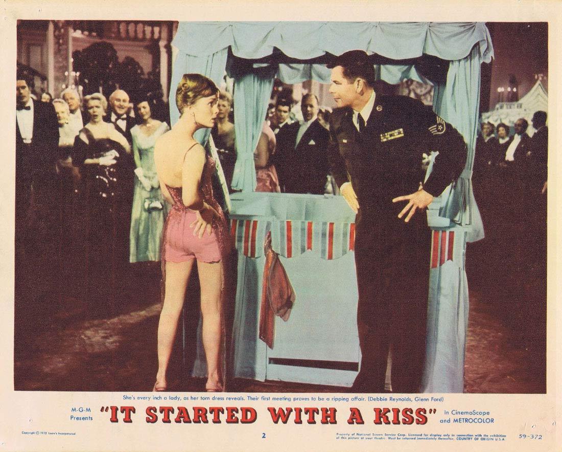 IT STARTED WITH A KISS Lobby card 2 1956 Glenn Ford