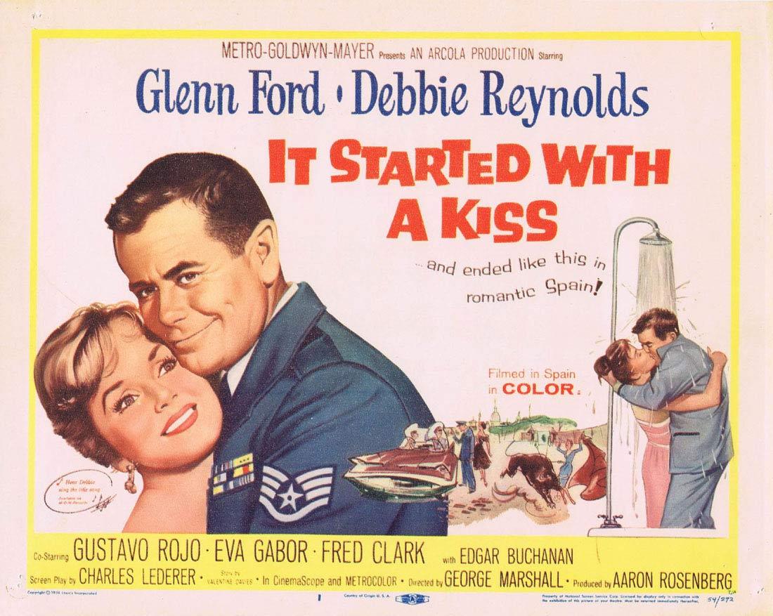 IT STARTED WITH A KISS Title Lobby card 1956 Glenn Ford