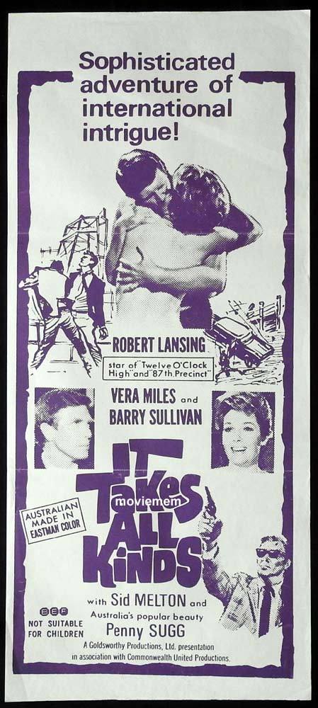 IT TAKES ALL KINDS Original Daybill Movie Poster Robert Lansing Vera Miles