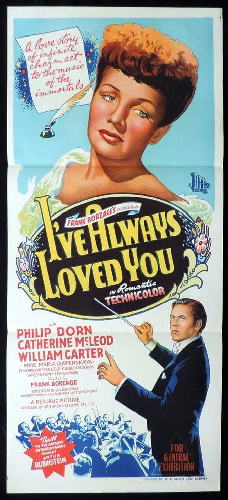 I’VE ALWAYS LOVED YOU Original Daybill Movie Poster Catherine McLeod Phillip Dorn