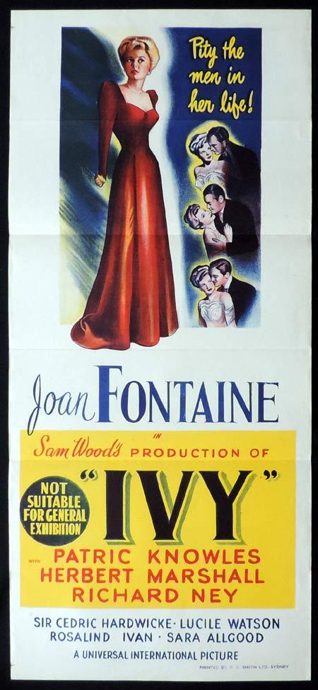 IVY Original Daybill Movie Poster Joan Fontaine Patric Knowles